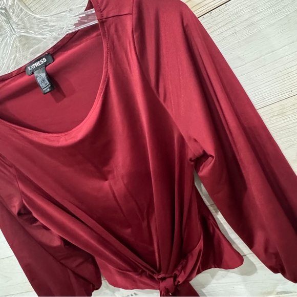 Express bubble sleeve tie waist 3/4 sleeve boho crop top ❤️ - Picture 3 of 8